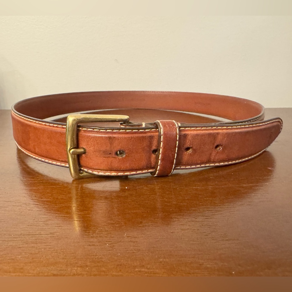 VTG unisex Polo Ralph Lauren Italian leather belt.Solid brass buckle. SZ 38/59.